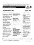 SPEEDWAY 7525 Use and Care Manual