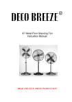 Deco Breeze DBF0209 Use and Care Manual