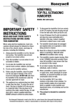 Honeywell HUT220B Use and Care Manual