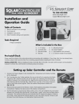 US Sunlight 1012TRS/HW Instructions / Assembly