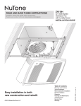 NuTone ZN110H Instructions / Assembly