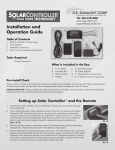 US Sunlight SC20 Installation Guide