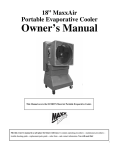 MaxxAir EC18DVS Use and Care Manual