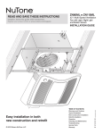 NuTone ZN110ML Instructions / Assembly