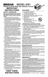 Broan 6201S Instructions / Assembly