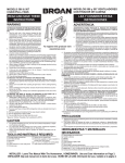 Broan 507 Instructions / Assembly