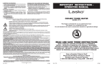 Lasko 5775 Use and Care Manual