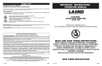 Lasko 4006 Use and Care Manual