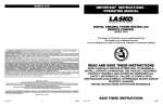 Lasko 5160 Use and Care Manual