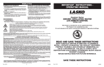 Lasko 6435 Use and Care Manual