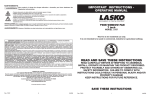 Lasko 2137 Use and Care Manual