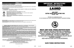 Lasko 4000 Use and Care Manual