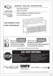 Simpli Home INT-AXCADR-BNCH-EB Instructions / Assembly