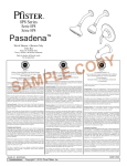Pfister 8P8-WSPDCC Installation Guide