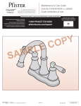 Pfister F-048-COKK Use and Care Manual