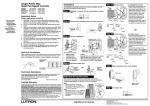 Lutron TGFSQ-FH-LA Instructions / Assembly