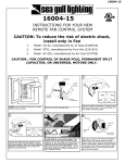 Sea Gull Lighting 16004-15 Use and Care Manual