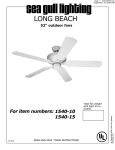 Sea Gull Lighting 1540-10 Instructions / Assembly