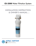 APEC Water Systems CS-2500 Instructions / Assembly