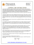 Premier Copper Products KSP3_KSDB33199 Use and Care Manual