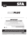 Saniflo 002 Use and Care Manual