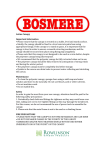 Bosmere A021 Use and Care Manual