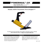 POWERNAIL 445FSW Use and Care Manual