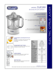 DeLonghi DJE281 Use and Care Manual