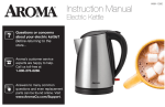 AROMA AWK-1000 Use and Care Manual