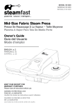 SteamFast SF-623BK Use and Care Manual