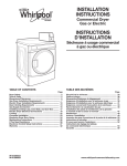 Whirlpool CED9050AW Installation Guide