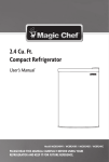 Magic Chef MCBR240W1 Use and Care Manual