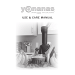 Yonanas 986 Use and Care Manual
