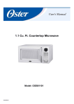 Oster OGB81101 Use and Care Manual