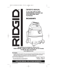 RIDGID RV2400HF Installation Guide