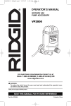RIDGID VP2000 Instructions / Assembly