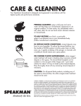 Speakman VS-2007-BN Use and Care Manual