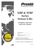 Presto Lifts XBP24-10 Use and Care Manual