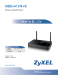 ZyXEL NBG-419N User's Manual