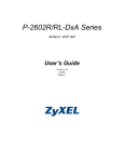 ZyXEL P-2602R-DxA Series User's Manual