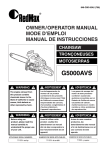 Zenoah KOMATSU G5000AVS User's Manual