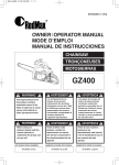 Zenoah GZ400 User's Manual