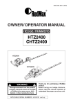 Zenoah CHTZ2400 User's Manual
