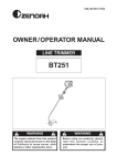 Zenoah BT251 User's Manual