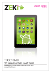 Zeki Tablet TBQC1063B User's Manual