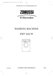 Zanussi ZWF 1012 W User's Manual