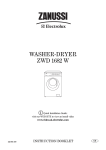 Zanussi ZWD 1682 W Instruction Booklet