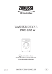 Zanussi ZWD 1252 W Installation Manual