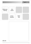 Zanussi ZOB 460 User's Manual