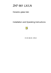 Zanussi ZKF 661 LN Installation and Operation Manual